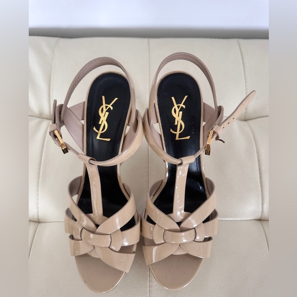 Yves Saint Laurent Paris Women’s Patent Leather Platform Sandals - Size 37 - Picture 6 of 13